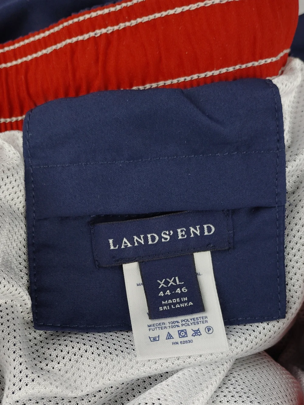 Lands' End Navy Swim Trunks .